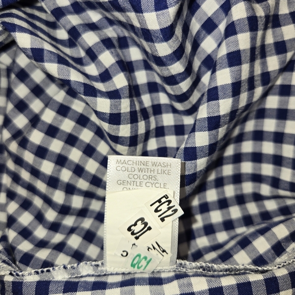 JJill Gingham Blouse. 3/4 Sleeve.  Cotton Blend.  Women's Size Medium - Picture 5 of 7